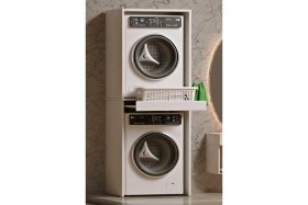 Resim Moonlife Çamaşır Sepeti Çekmeceli Çamaşır ve Kurutma Makinesi Banyo Dolabı 