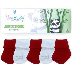 Resim Novibaby 5'li Bambu Yenidoğan Bebek Çorabı I Flag I 0-6 ay "Karışık Renkli" 