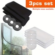 Resim 3'lü Paket Yazlık Oda ve Pencere Sivrisinek Ağı - Görünmez Sihirli Bant Yapışkanlı, Matkap Gerekmez Çıkarılabilir Havalandırma Ekranları, Dayanıklı Polyester Ev & Ofis Pencereleri İçin (Siyah/Gri/Beyaz), Minimalist Tasarım 