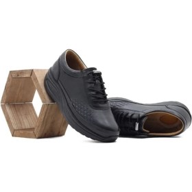 Resim Barmea 865 Kadın Siyah Kemik Çıkıntısı Ortopedik Topuk Dikeni Hafif Yürüyüş Ayakkabısı 