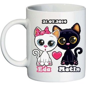 Resim Aşık Kediler Isimli Sevgili Kupa Bardak 