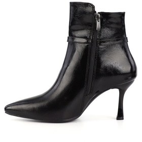 Resim Gönderi R Siyah Fermuarlı İnce Topuklu Bot Siyah 