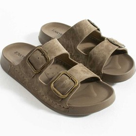 Resim ADIMİST Erkek Deri (SUNİ) Ortopedik Rahat Taban Dikişli Şık Ev Dışarı Erkek Terliği 