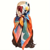 Resim Boho Şık Çiçek Baskılı Kadınlar İçin Kare Eşarp - Nefes Alabilir, Sıcak & Dekoratif Polyester Bandana 