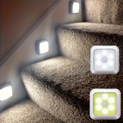 Resim 1 adet 6-LED Hareket Sensörlü Işık İç Mekan, Pil ile Çalışır, Kablosuz LED Adım Gece Lambası, Dolap, Koridor, Merdiven, Dolap, Mutfak için 