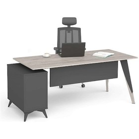 Resim Uzayofismobilyaları Uzay Ofis Royal Etajerli Çalışma Masası - Lizbon - Antrasit 