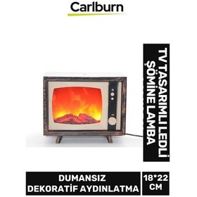 Resim Özel Üretim Dekoratif Piili Pirize Fiş Takılabilir Dumansız Tv Tasarımlı Ledli Şömine Lamba 