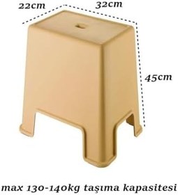 Resim Geseus Banyo Taburesi Büyük Boy Çok amaçlı Tabure Açık Kahve-481 