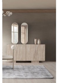Resim Traverten Mdf Konsol Ve Ayna Mermer 