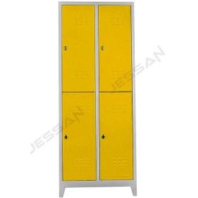 Resim Jessan Ofis 4 Lü Eko Soyunma Dolabı Gri Sarı 