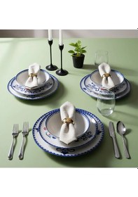 Resim Güral Porselen Atina 24 Parça Yemek Takımı 8621 Mavi 
