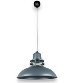 Resim Fener Antrasit Renk Özel Tasarım Modern Salon - Mutfak - Cafe Tekli Sarkıt Avize Ampulsüz Antrasit 