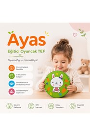 Resim AyasEğiticiOyuncak Bebek Müzik Aleti Ahşap Deri Tef - AYAS EĞİTİCİ OYUNCAK 