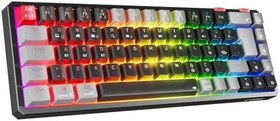 Resim Rampage YORU Mini PRO Siyah/Gri 2.4ghz+BT5.0+Type-C Red Swich Q Mekanik Gaming Oyuncu Klavye RGB 