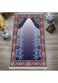 Resim Dijital Baskılı, Yıkanabilir, Yumuşak Dokulu Çocuk Ve Yetişkin Seccade S-dot-sn-076 Mavi 