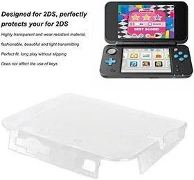 Resim Koruyucu kılıf 2DS ile uyumlu, modaya uygun şeffaf koruyucu kılıf, kristal kılıf, ekran koruyucu film olmadan 2DS ile uyumlu 