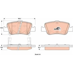 Resim Toyota Corolla De180 Arka Fren Balatasi 2013-2018 Trw Gdb3480 