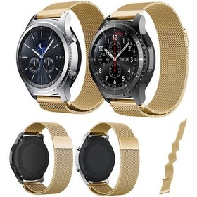 Resim Samsung Uyumlu Gear S3 Kordon Frontier & Classic Metal Örme Kayış 