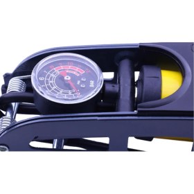 Resim Badem10 Ayak Tipi Hava Pompası Tekli Göstergeli Kilitli Teker Araç Bisiklet Top Pompası 