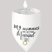 Resim Ayarlanabilir 'İnsanlarım Evleniyor' Köpek Bandanası - Yumuşak, Yıkanabilir Evcil Hayvan Eşarpı Küçükten Orta Boy Irklar İçin - Düğünler & Partiler İçin Mükemmel 