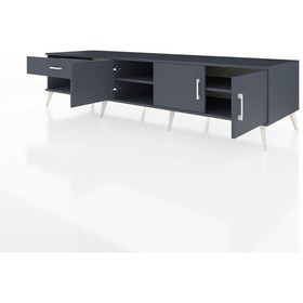 Resim Kronos Tv Ünitesi 2 Raflı Tek Çekmeceli 3 Kapaklı 220x59x51 Antrasit-antrasit Antrasıt/antrasıt - Antrasıt 