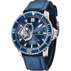 Resim Pagani Design Pd-1674 Erkek 200m Su Geçirmez Tourbillon Saat Otomatik Mekanik Saat Safir Kristal Paslanmaz Çelik Gümüş - Mavi 