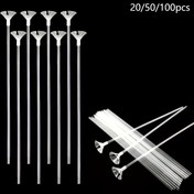 Resim 20/50/100 Paket Plastik Balon Çubukları Tabanlı - Dayanıklı Konik Tasarım ile Düğünler, Doğum Günleri, Mezuniyetler, 4 Temmuz & Paskalya Süslemeleri için - Elektriksiz Parti Malzemeleri, Doğum Günü Balonları 