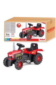 Resim Dolu Erkek Çocuk Kırmızı Dolu Pedallı Traktör 8050 