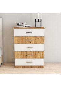 Resim Şifonyer 5 Çekmeceli Çam Beyaz - Sfy0204 