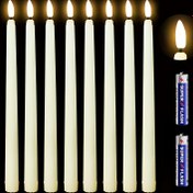 Resim 6/12 Adet Alevsiz LED Mumlar - Gerçekçi 3D Alev ve Sıcak Sarı Işık | Pencere, Yemekler, Ev Dekoru için Pil ile Çalışan AAA (Piller Dahil Değildir) | Noel, Sevgililer Günü, Düğünler & Kilise 