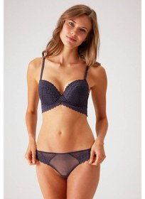 Resim Pierre Cardin Dantelli Push Up Sütyen Takım Koyu Mürdüm 001 