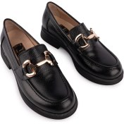 Resim Hakiki Deri Oxford Rahat Ortopedik Ayakkabı Siyah Deri 959 