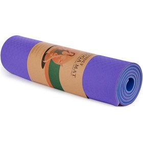 Resim Cosfer 8Mm Çift Taraflı Çevre Dostu Yoga Matı Mavi Çok Renkli 