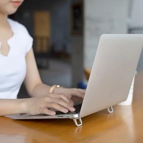 Resim 2 Kademeli Yükseklik Ayarlı Laptop Standı - Gri Renk - Ergonomik Tasarım 