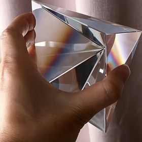 Resim Piramit Şeklinde Kristal Kolye - Şeffaf Beyaz Kristal Süs - Oturma Odası, Çalışma Odası veya Masaüstü Dekorasyonu için Uygun 