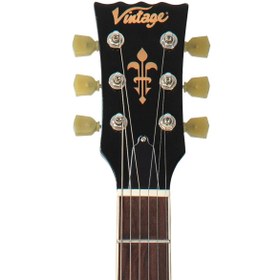 Resim Vintage VSA500B Reissued Semi Hollow Elektro Gitar - Cherry Red (w/Bigsby) 