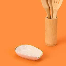 Resim Matmel Kitchen Oval Seramik Kaşık Altlığı - Bej - 15 cm 