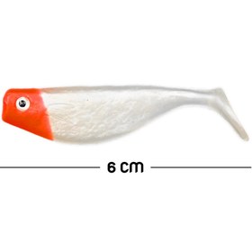Resim Silikon Balık Yem - DFT - 6cm - Kırmızı/Beyaz (141-3017) 