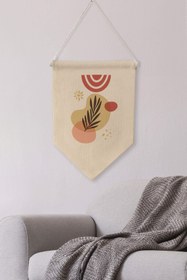 Resim Salon Duvar Dekoru, Pinterest Oda Dekoru, Boho Kanvas Flama Askılı Duvar Örtüsü Ve Süsü NO:484 - Renkli - 4 / 70 x 100 