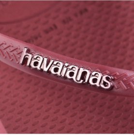 Resim Havaianas Square Logo Metallic Plaj Terliği 4148257 Amarant Rengi Koyu Kırmızı 
