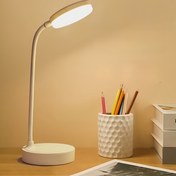 Resim 1 adet Yüksek Kaliteli LED Masa Lambası, USB Portu, Ayarlanabilir Kaz Kuyruğu Tasarımı, Göz Koruma, Ayarlanabilir, Modern Masa Lambası Çalışma ve Çalışma için, Düğme Kontrolü, Silikon Gölgelik, USB Güçlü 