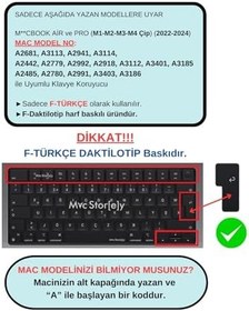 Resim McStorey MacBook Türkçe F Klavye Koruyucu – Eski F Dizayn Baskılı Silikon, ISO (Ters L Enter) Uyumlu, Ultra İnce, MacBook Air 13,6/15,3 ve MacBook Pro 14,2/16,2 M-Serisi Siyah 