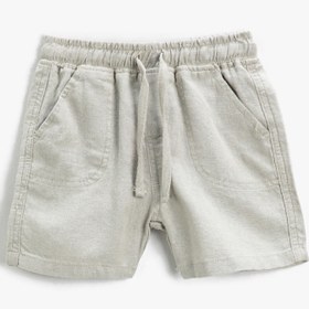 Resim Erkek Bebek Keten Karışımlı Şort Beli Bağlamalı 