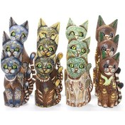 Resim 3 Lü 50 Cm Ahşap Kedi Seti St00013 01 