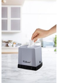 Resim Flora Cömert Peçetelik, Dekoratif Peçete Dispenseri Ve Düzenleyicisi F291 Gri 