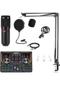 Resim Lastvoice Bm800 Titanium V2 Set Efektli Ses Kartı Mikrofon Stand Kayıt Canlı Yayın Pc Ve Telefon 