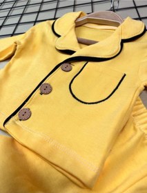 Resim Sparrow Laurel Unisex Bebek Alt Üst Gecelik Takımı, Önden Düğmeli Pijama Takımı (6-24 Ay) 