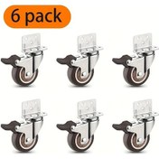 Resim Dashanshop 6 Adet 2 İnç Frenli Ağır Hizmet Döner Tekerlek Mobilya Dolap Tekerleği 