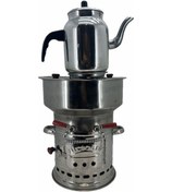 Resim Paslanmaz 304 Çelik 7 L Çift Hazneli Demlikli Semaver 