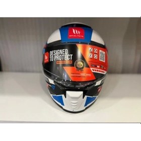 Resim Mt Helmets Mt Thunder 4 Sv Luminence A7 Motosiklet Kaskı Mat Beyaz/mavi 